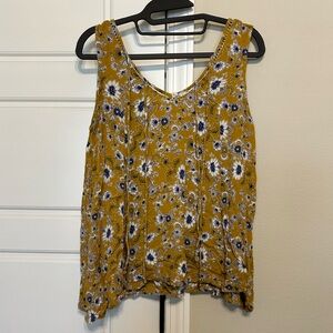 Floral Mustard Tank Top